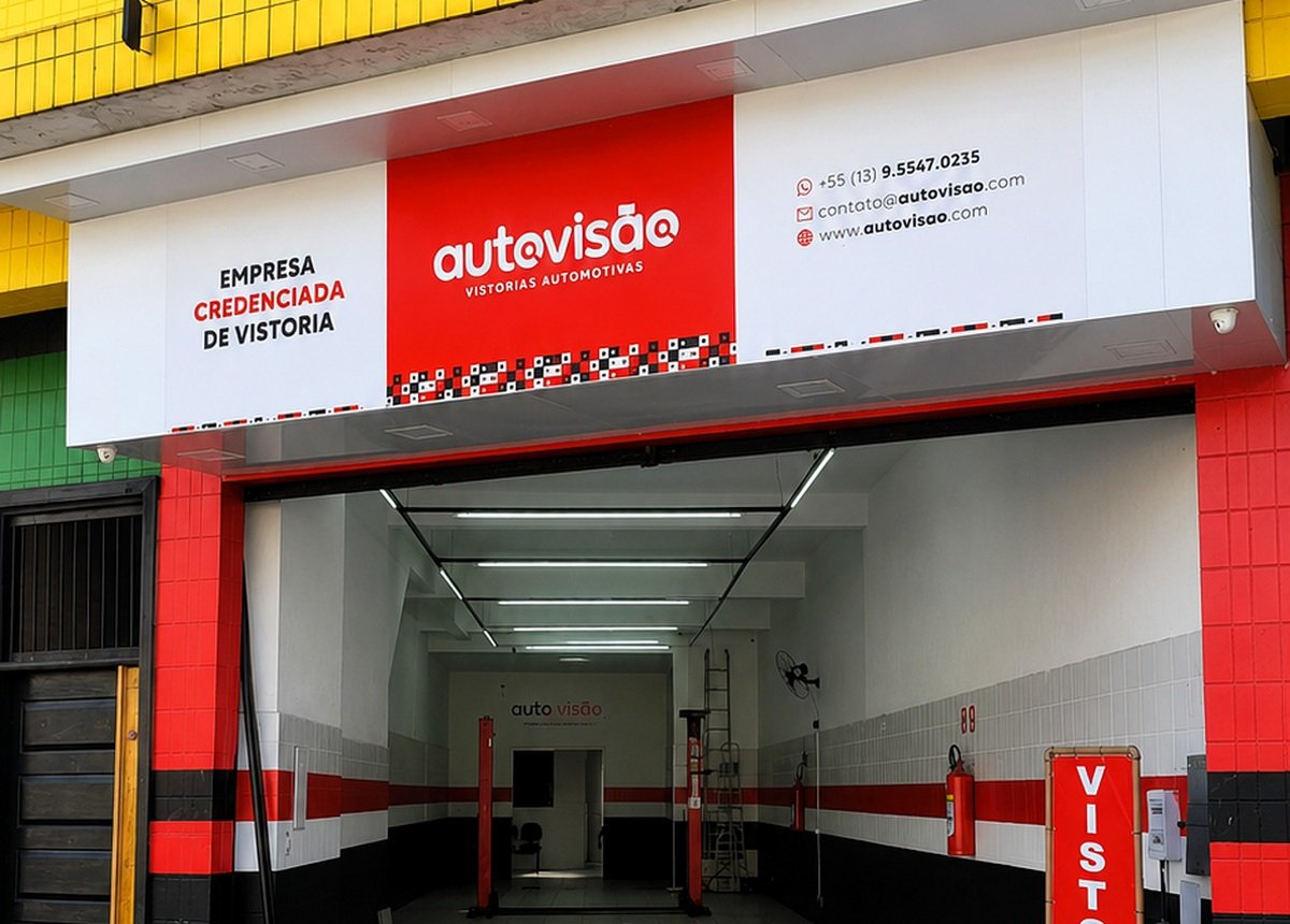 Fachada da Auto Visão Vistorias Automotivas em Praia Grande